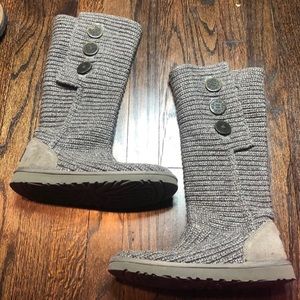UGG Cardy Grey Knit Boots #38